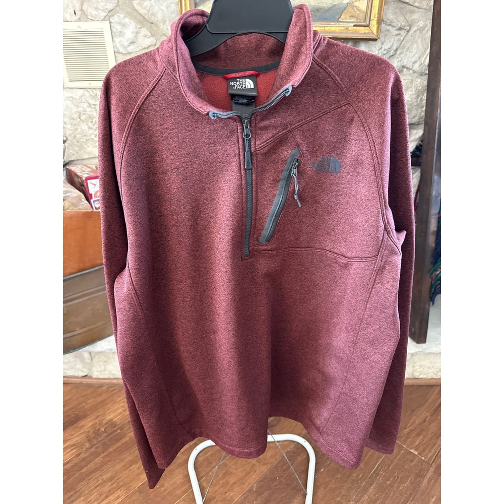 The North Face Mens Canyonlands 1/2 Zip Fleece Pullover Burgundy Red Large L - Picture 1 of 4